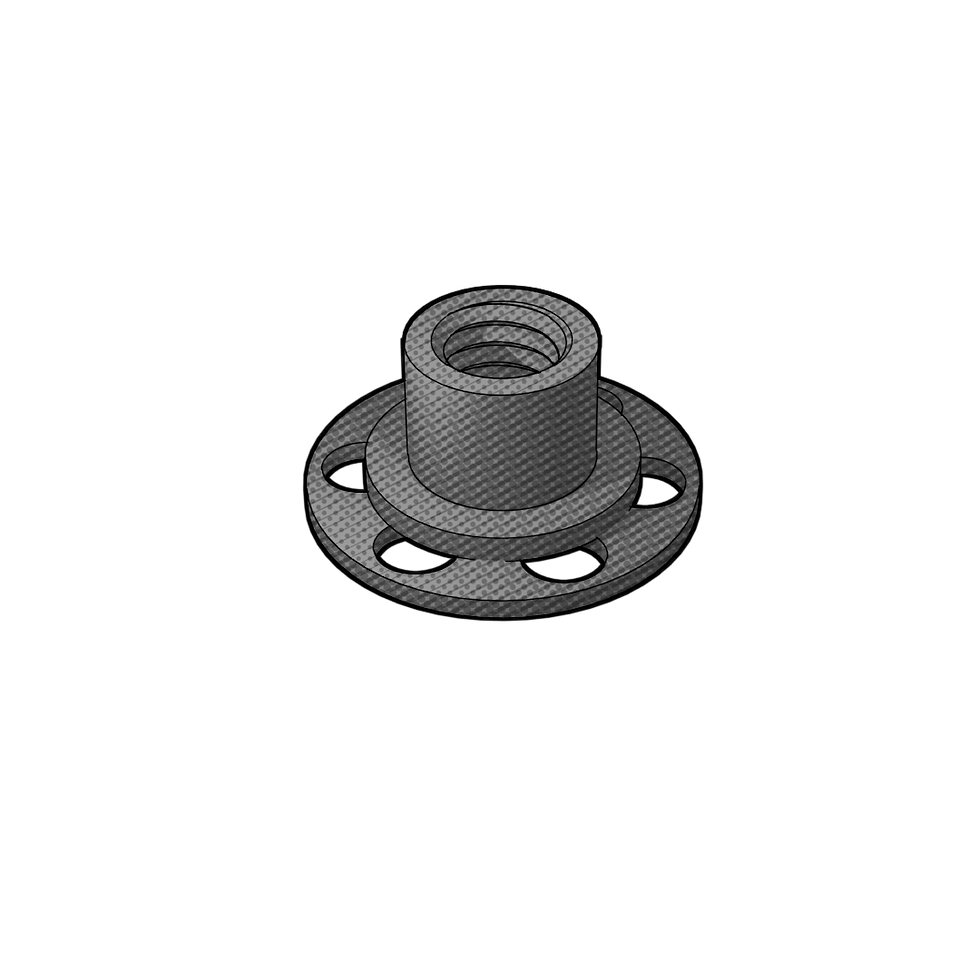 Steel Adhesive-Mount Collar, 5/16-18 Thread, 0.375" Length, 23mm Base