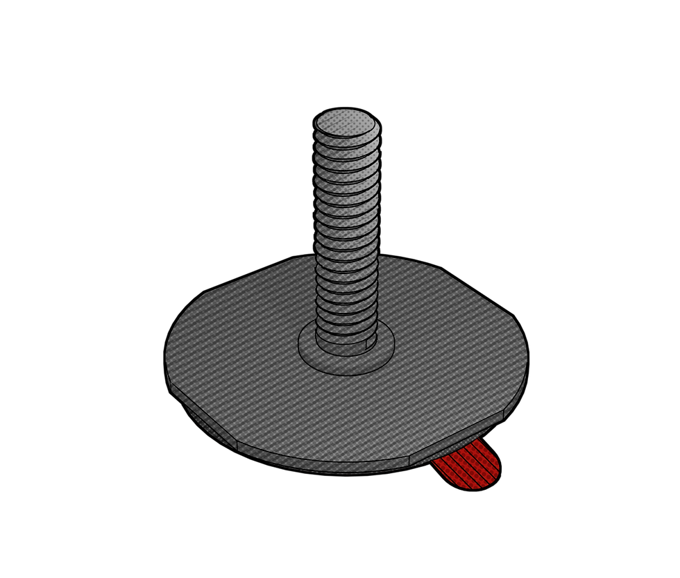 Steel Mount Stud w/ VHB, 1/4-20, 38mm Baseplate, 1.00" Length