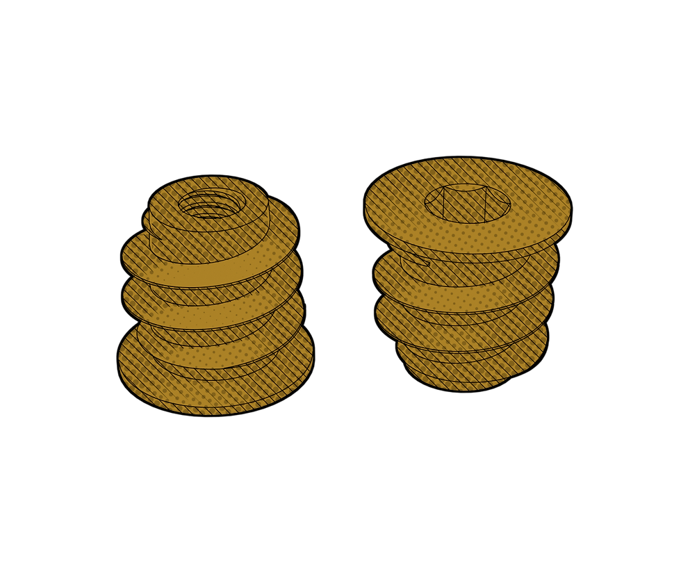 Brass Spiral Insert, Type-D with Flange, M4, 10mm OAL
