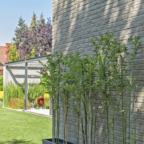 Klinkera ķieģeļu mūra tekstūra saules gaismā.