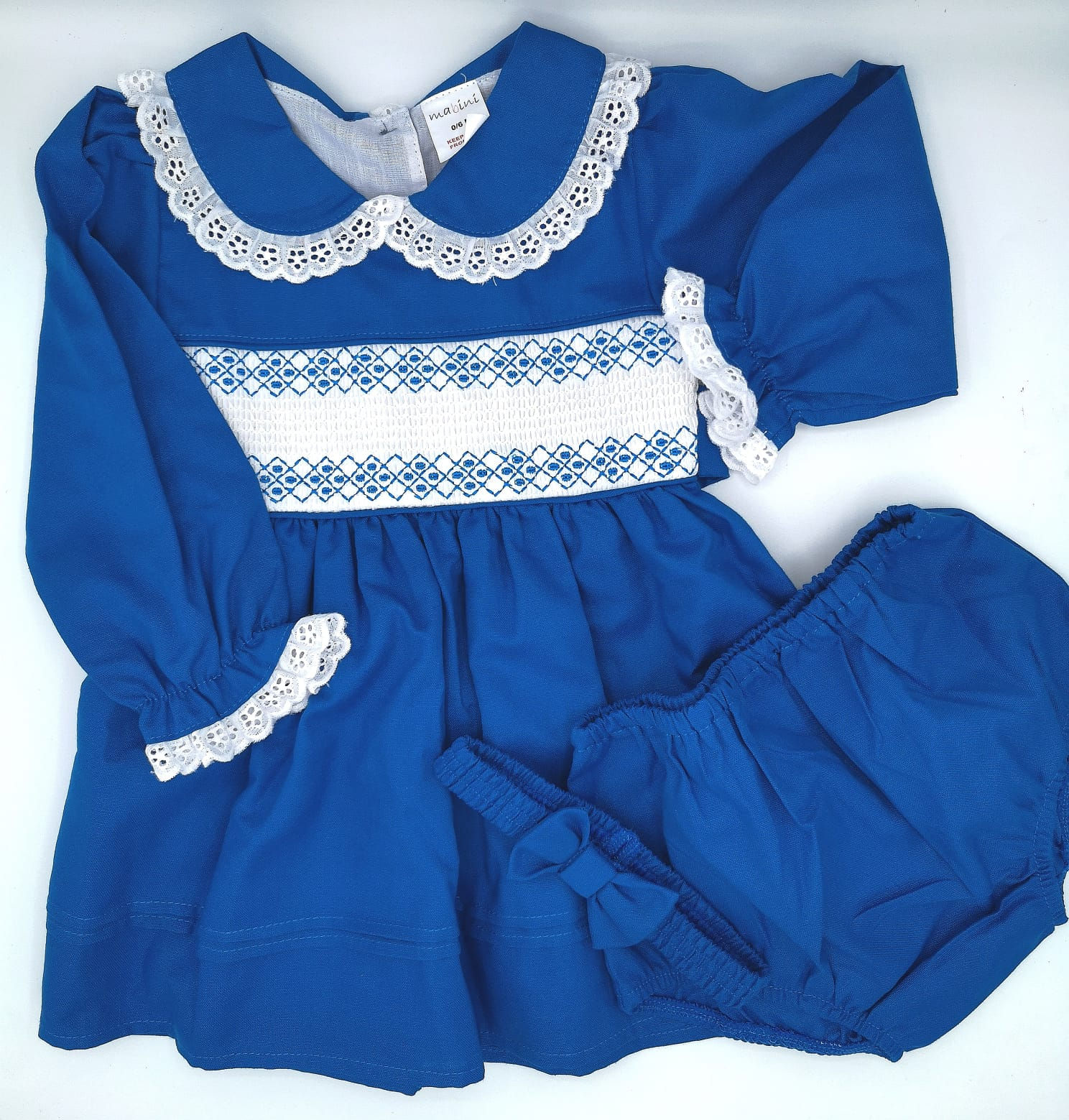 Mabini royal blue smocked dress set