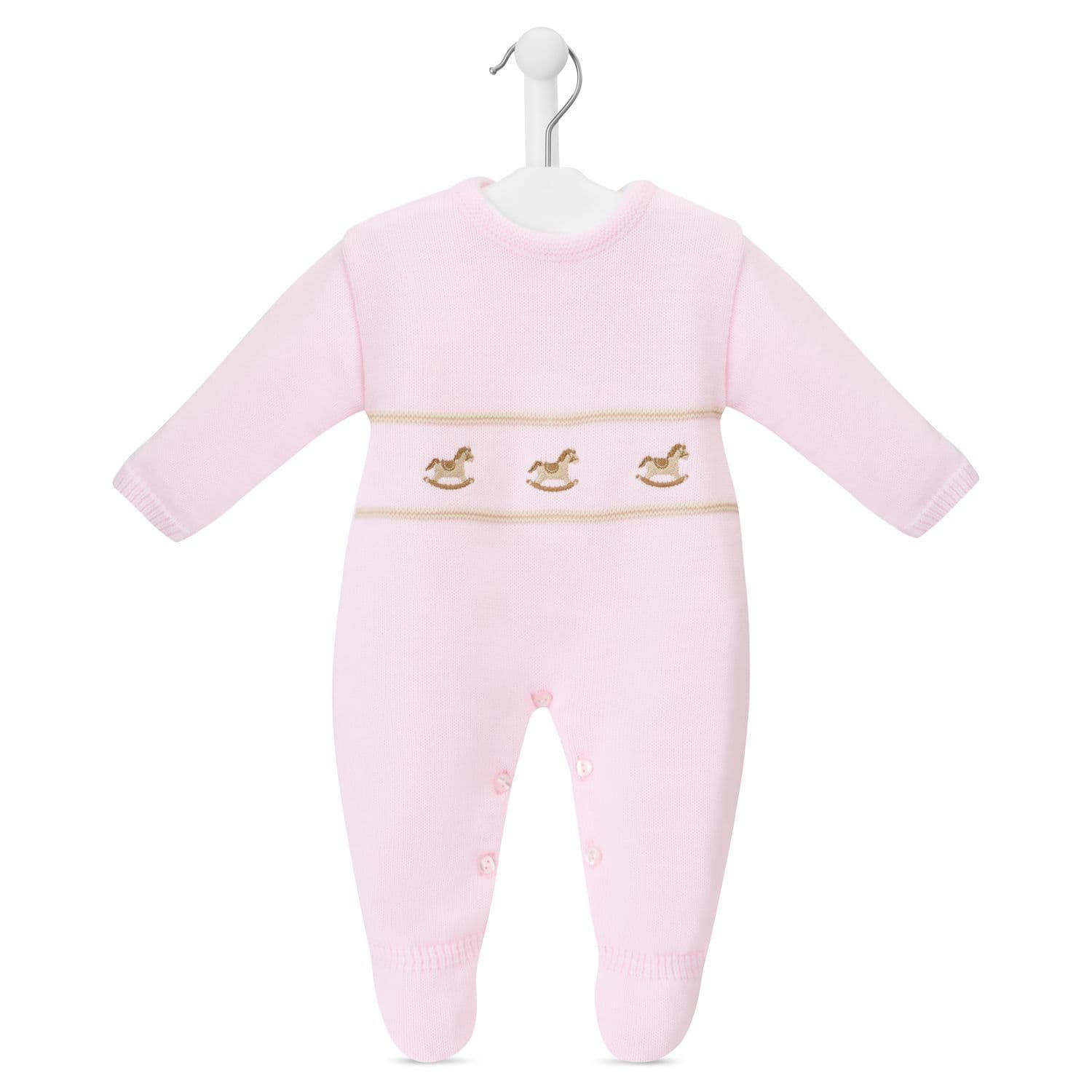 Dandelion pink rocking horse knitted all-in-one in one