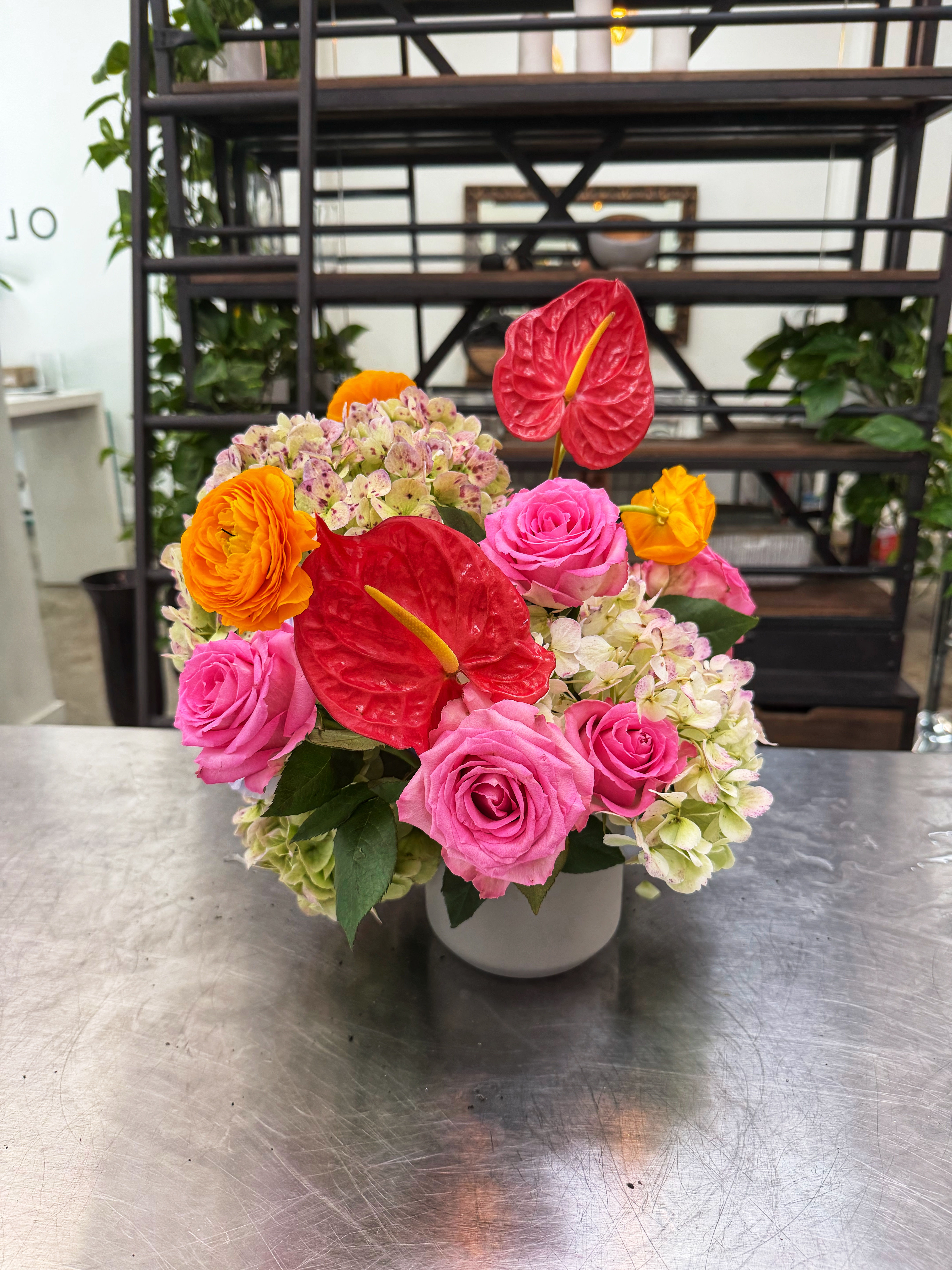 Hydrangea, Anthurium and Garden Roses