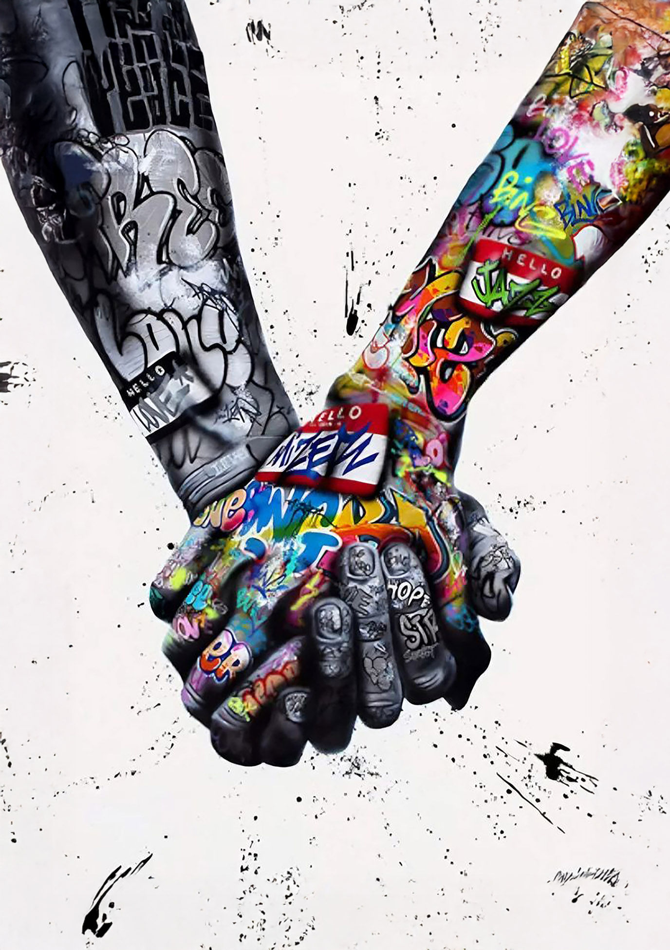 Holding Hands Print Canvas