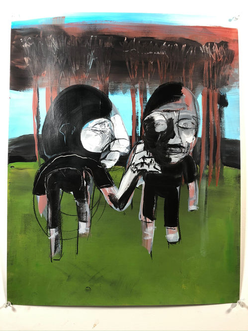 Figures in Field
Acrylic on paper 2021, 19x24
Glenn McGinnis