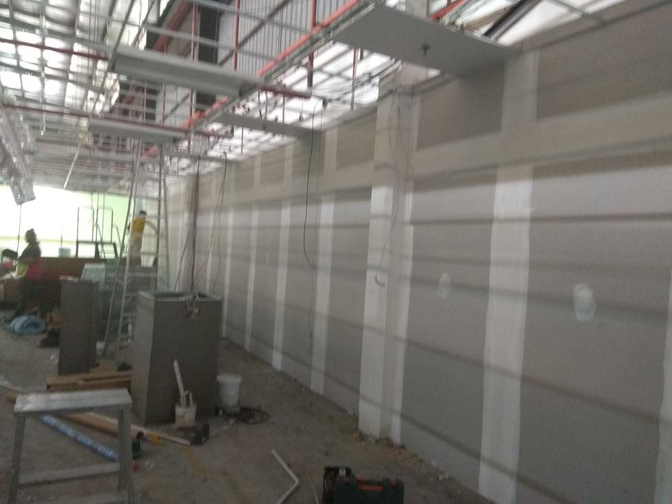 Gypsum partition construction