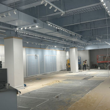 Empty industrial unit prepared with complete electrical infrastructure setup