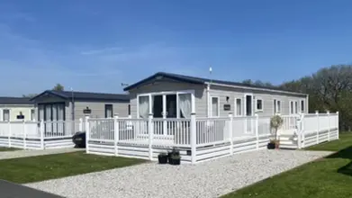 static caravan front view