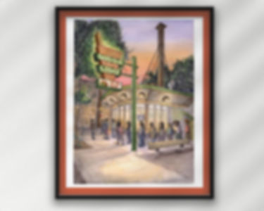 Lem's Bar-B-Q - A Chicago Hand-painted Watercolor Art Painting