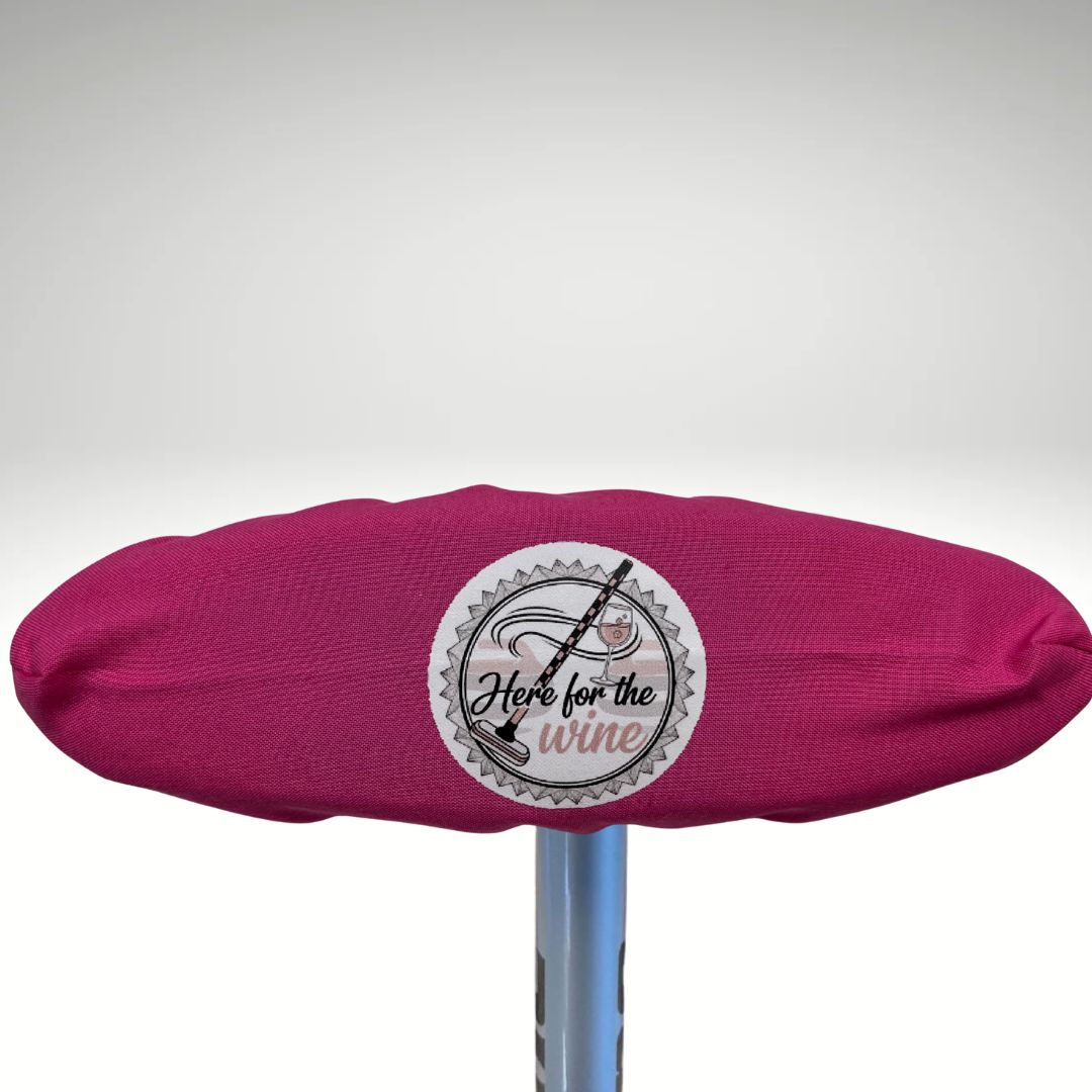 Here for the Wine  Cotton Curling Broom cover with curling stones