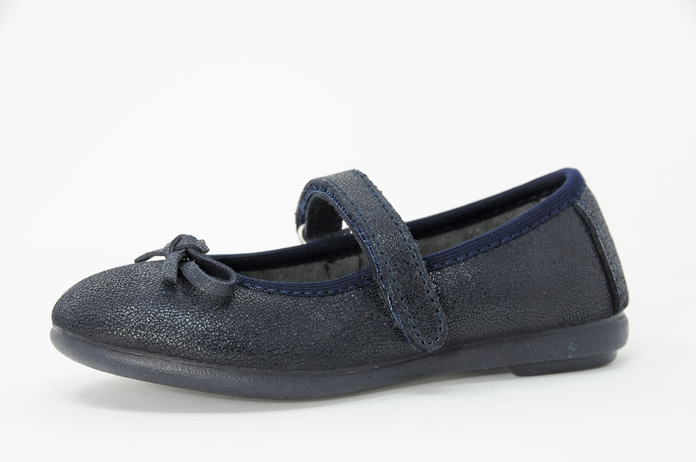 Vulladi Ballet Flat Leather Navy (Toddler &Little Girl)