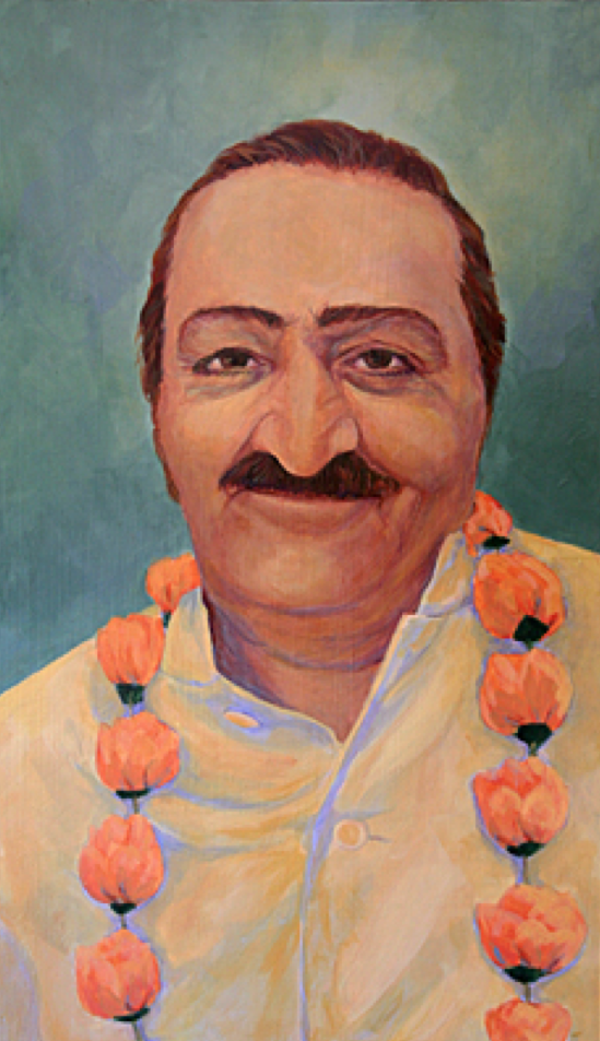 Meher Baba with Garland