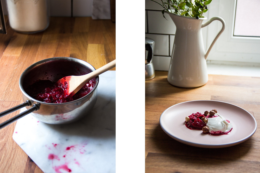 Panda Bakes beetroot berry compote breakfast