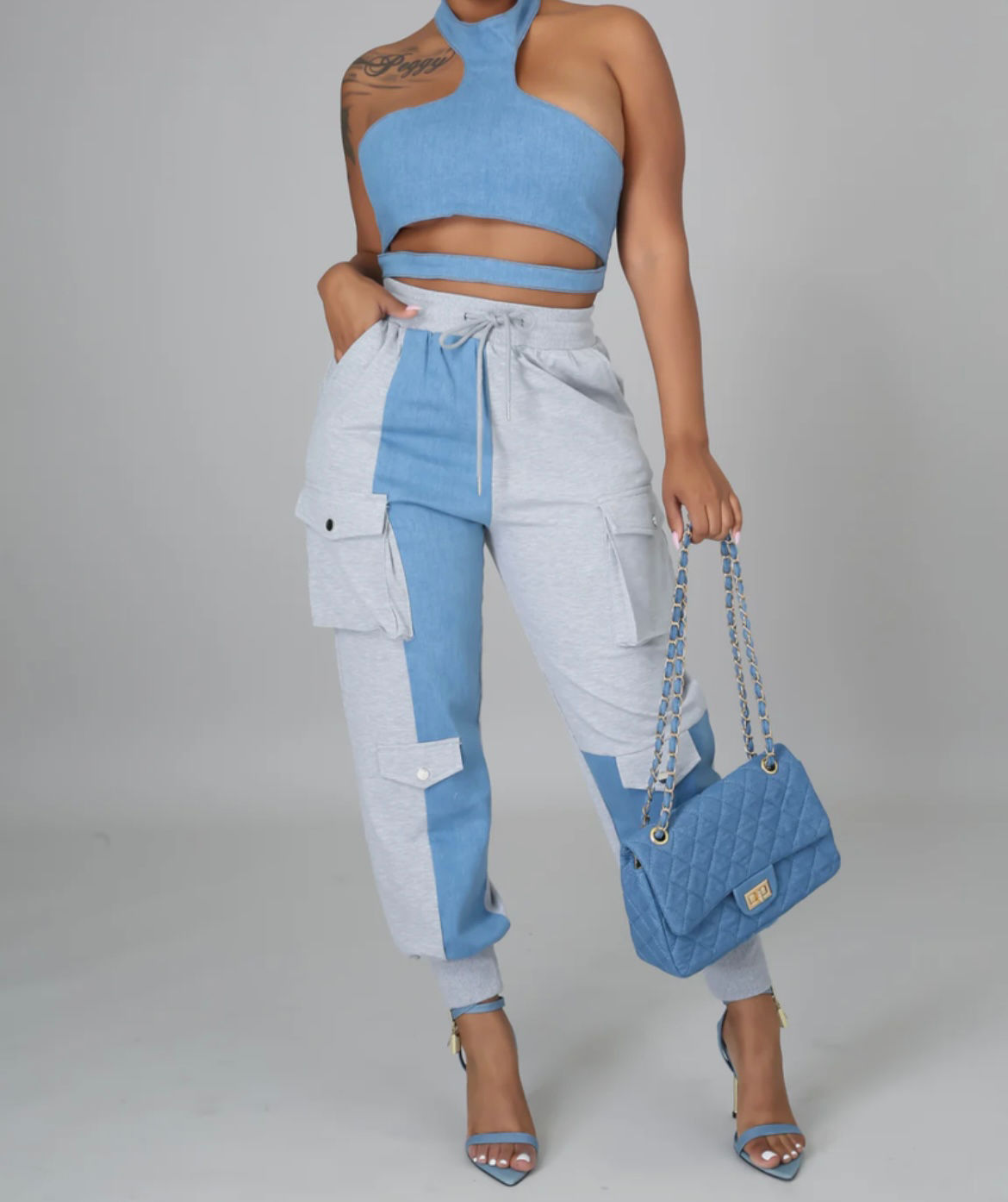 IT’S NOT JUST A JOGGER W/DENIM SET