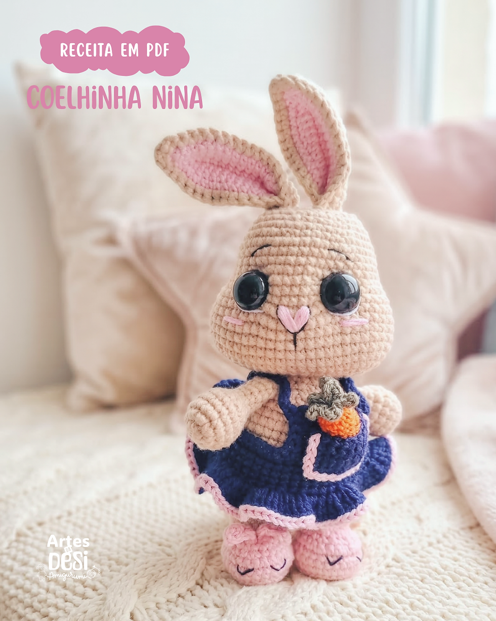 Miniatura: Receita em PDF - Amigurumi Coelhinha Nina