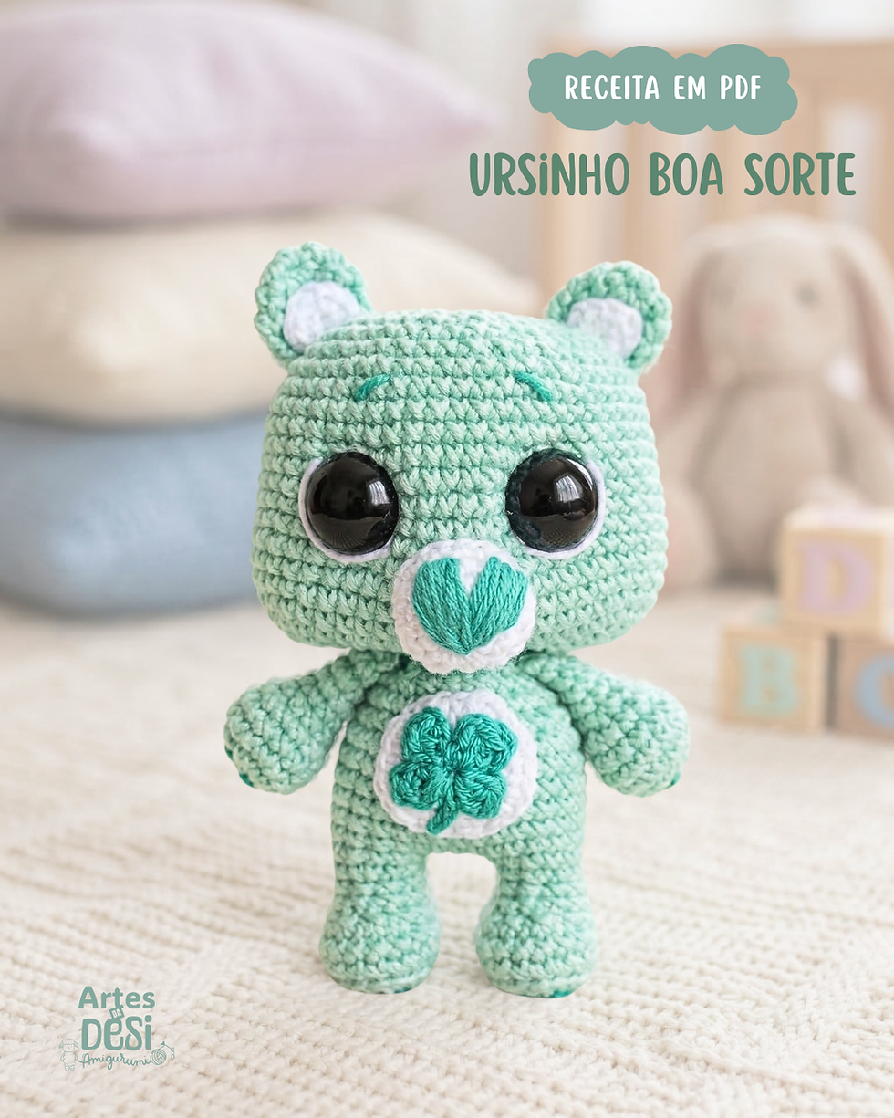 Miniatura: Receita em PDF - Amigurumi Ursinho Boa Sorte