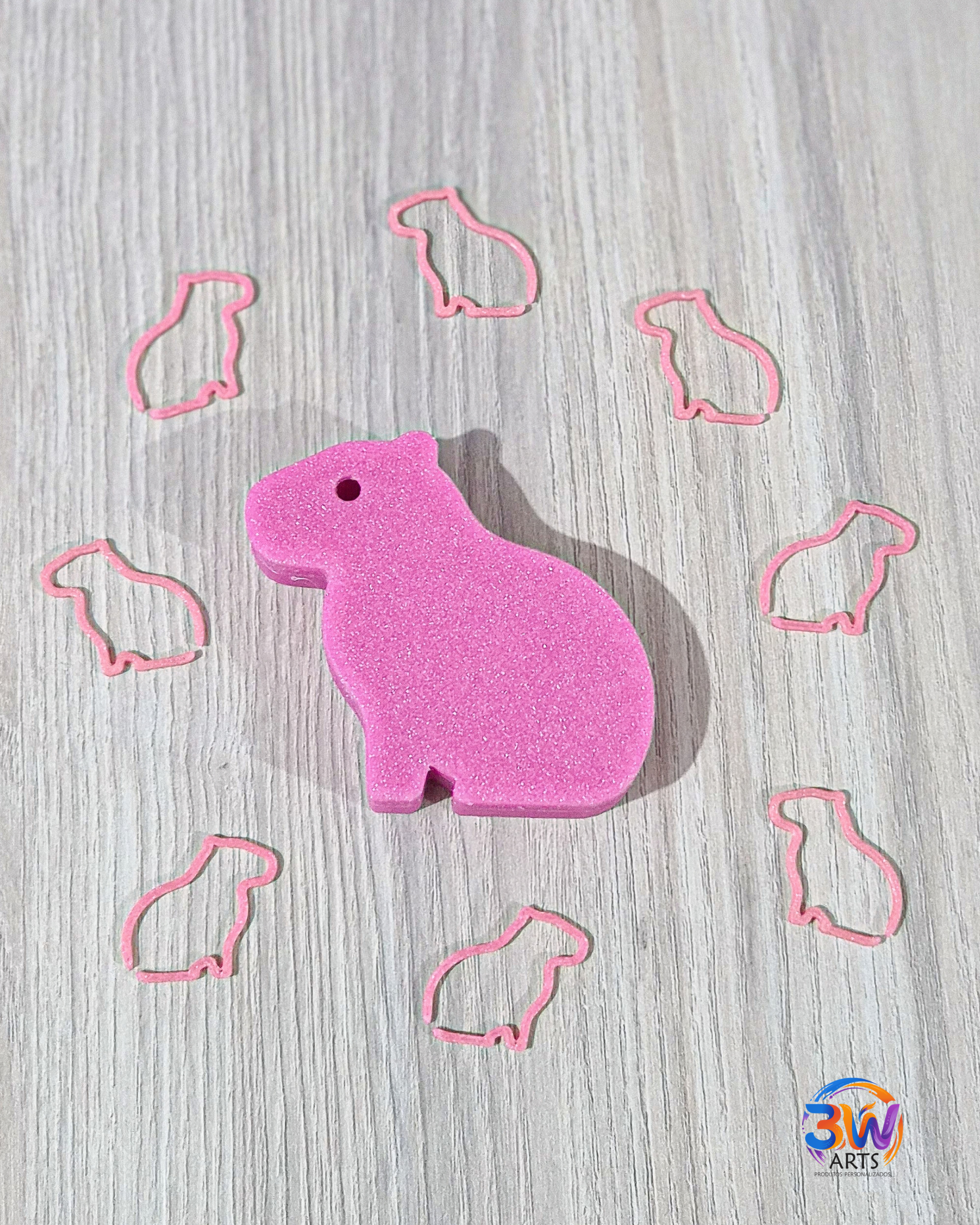 Kit Marcadores de Pontos Capivara + Caixinha Organizadora