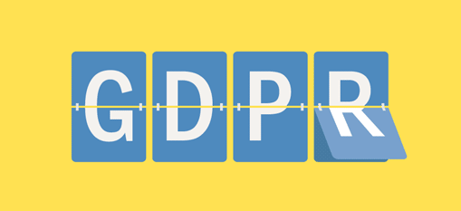 Blue GDPR letters on yellow background