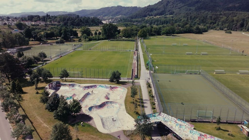 Blick auf die Allmend Brunau von der Saalsporthalle aus