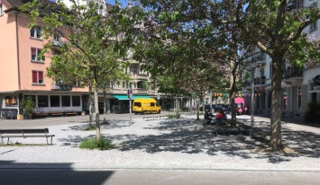 Der 2009 eröffnete Brupbacherplatz