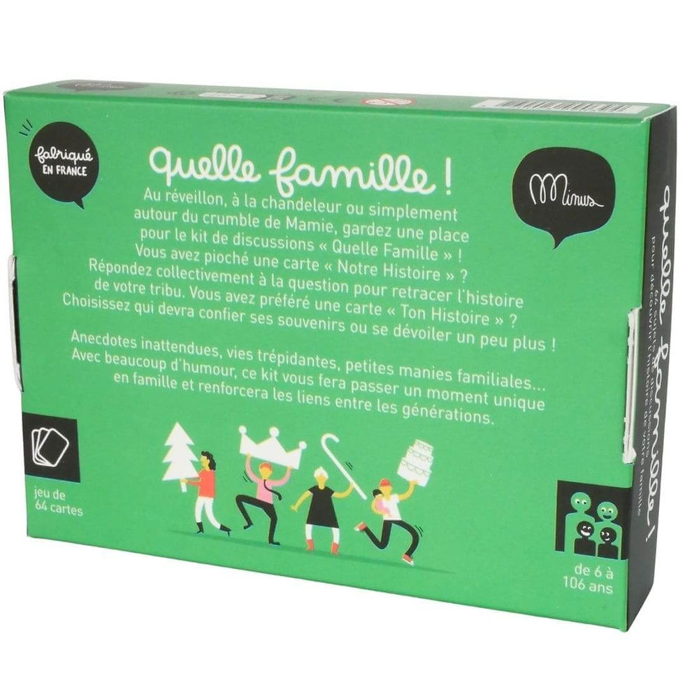 Miniature : Le dos de la boite du jeu Quelle famille !