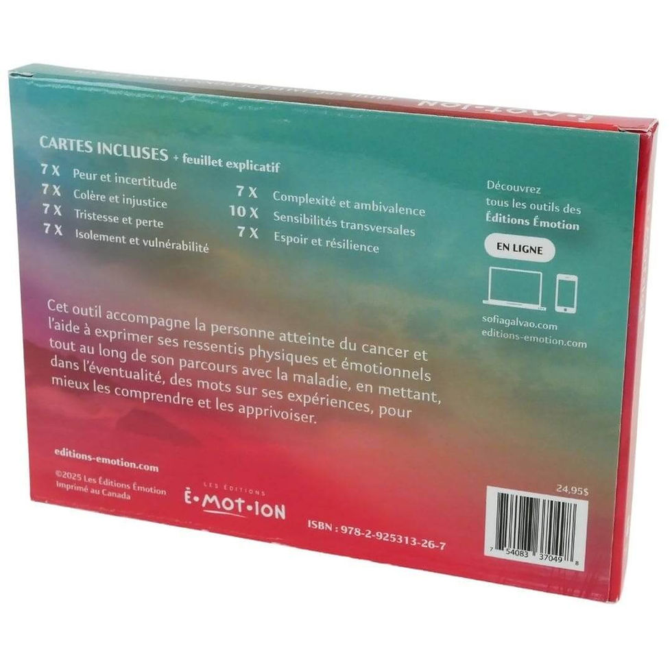 Miniature : Le dos de la boite du jeu Ma traversée du cancer