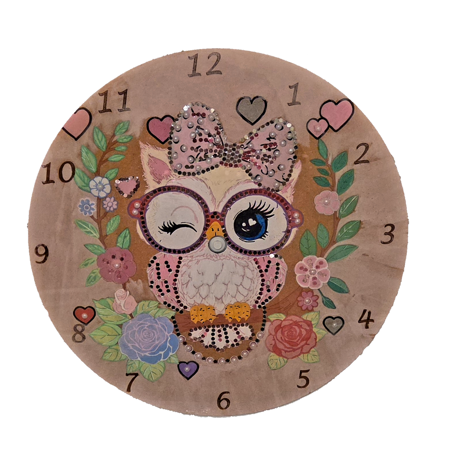 Owl 14 Inch Round Clock