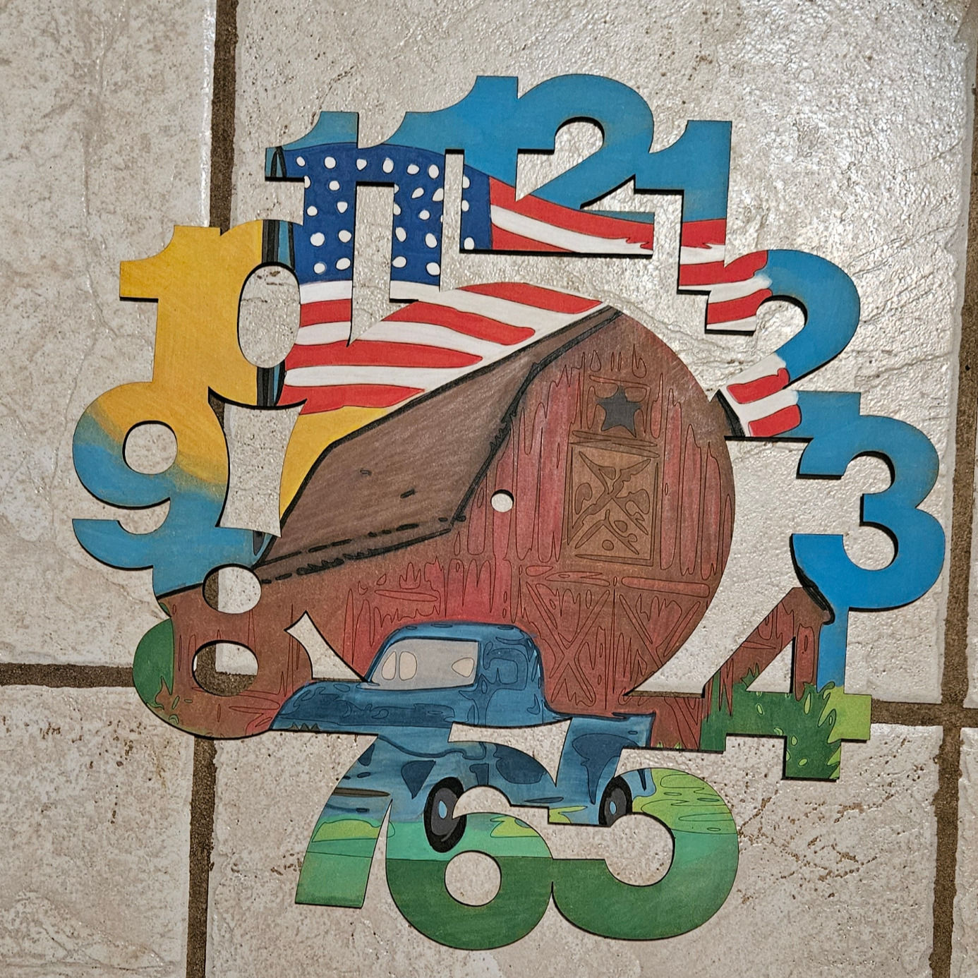 Farm & Truck Round Clock