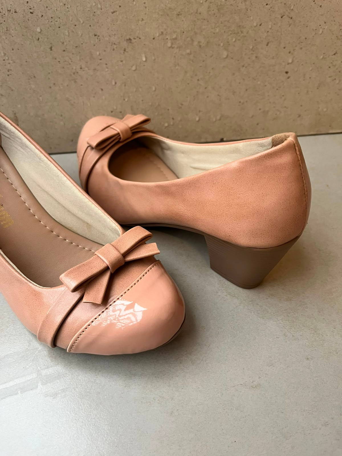 Scarpin Nude Fosco c/Bico Redondo - Salto Bloco 4,5cm