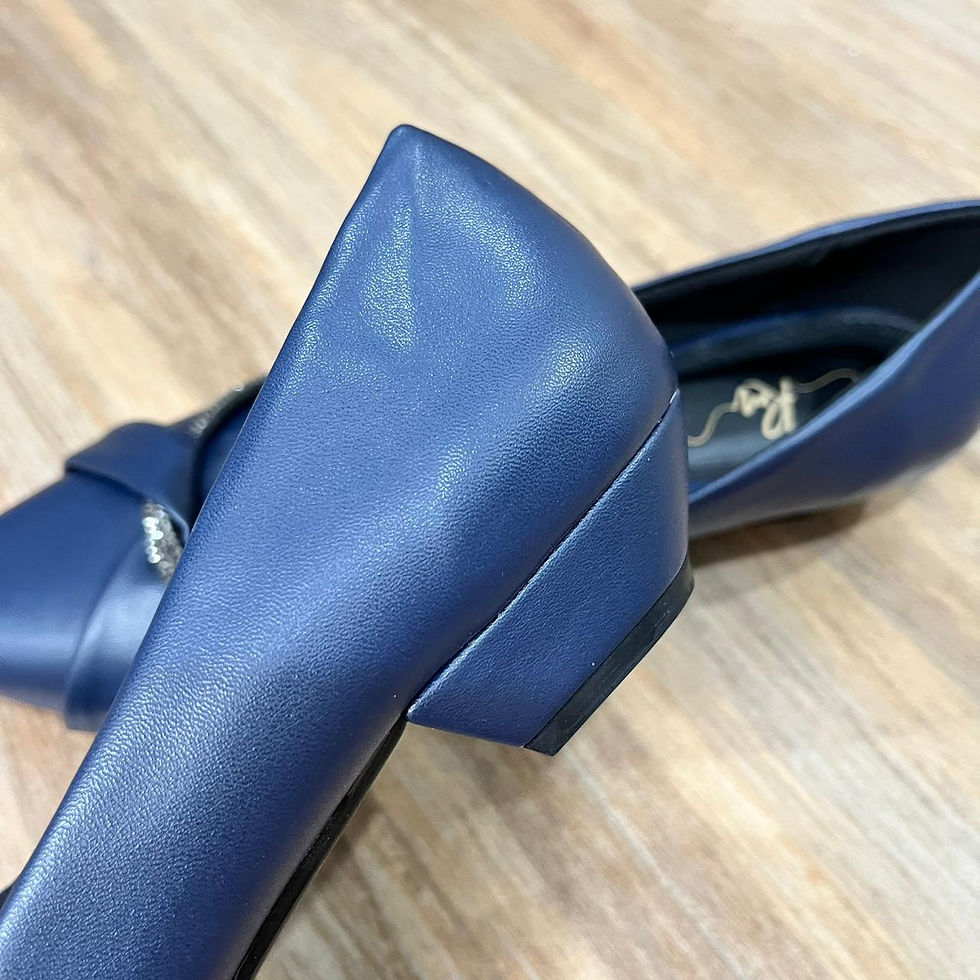 Miniatura: Scarpin Azul Fisco c/ Tira - Salto Bloquinho 2cm /Salto baixo/Scarpin de Salto