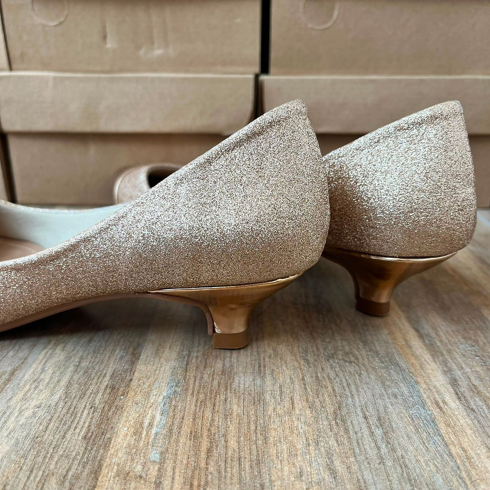 Miniatura: Scarpin Rose Brilhoso - Salto Gota 2,5cm