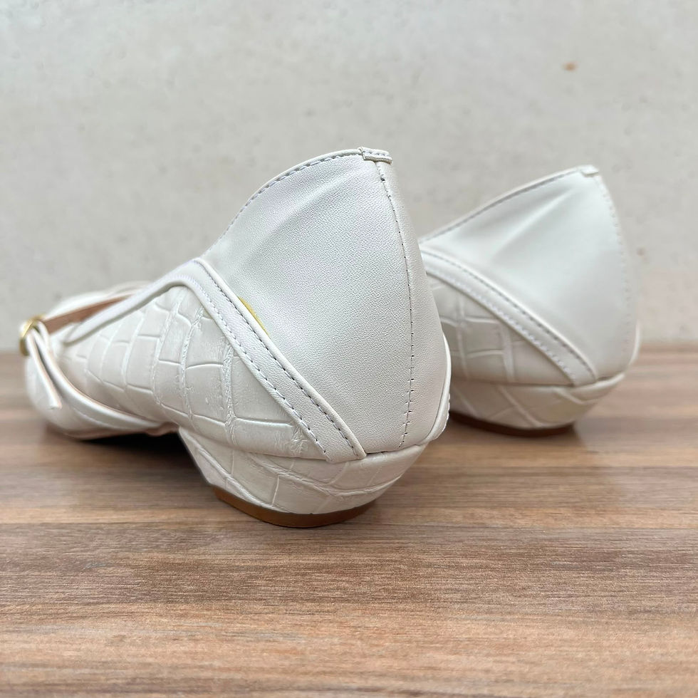 Miniatura: Scarpin Off White Croco c/Bico Quadrado Salto Bloquinho - 2cm