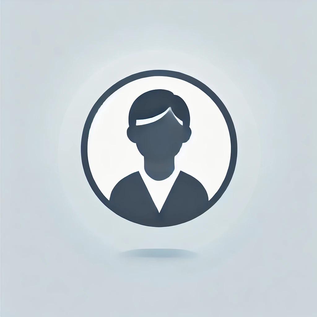 DALL·E 2024-12-18 11.10.50 - A minimalistic and modern profile icon of a person, featuring