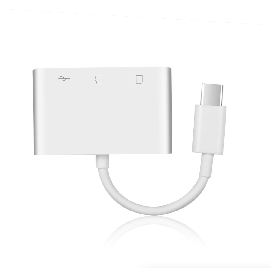 Thumbnail: USB C 3 in 1 Hub Converter Type-C Adapter SD Card Reader For MacBook Pro Laptop