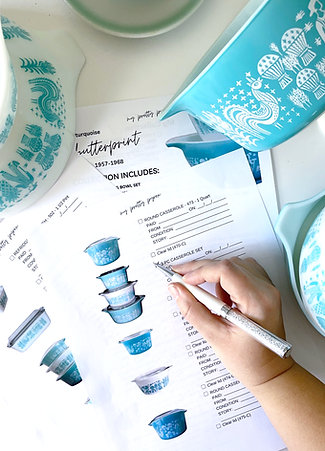 Pyrex Butterprint - Collectors Checklist