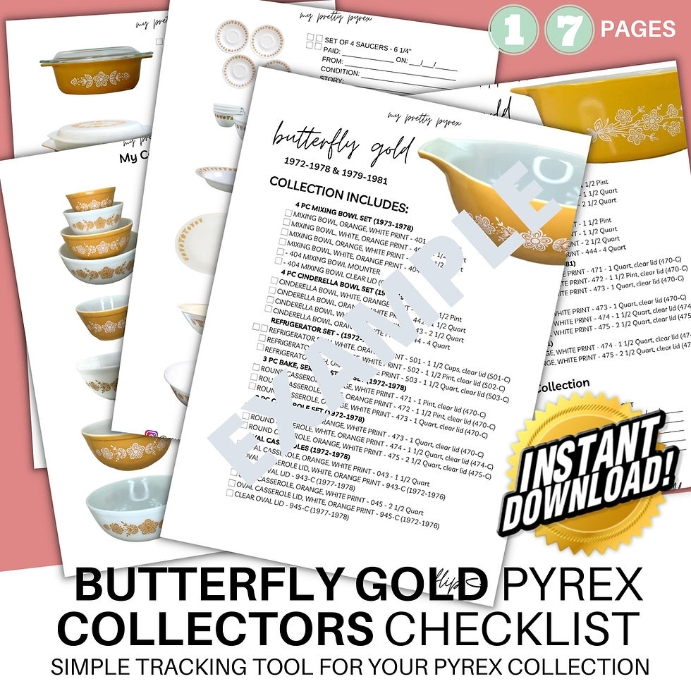 Thumbnail: Pyrex Butterfly Gold - Collectors Checklist