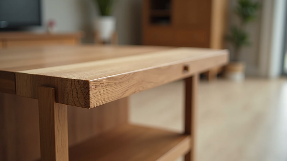 Eye-level view of a beautifully designed custom furniture piece