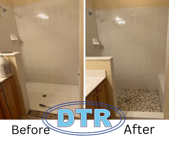 Shower Re-Grout...Maybe a FRESH River Rock Shower Floor...We perform AFFORDABLE shower grout maintenance and upgrades for a fraction of the cost of replacement!
