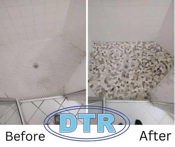 shower floor, shower re-grout