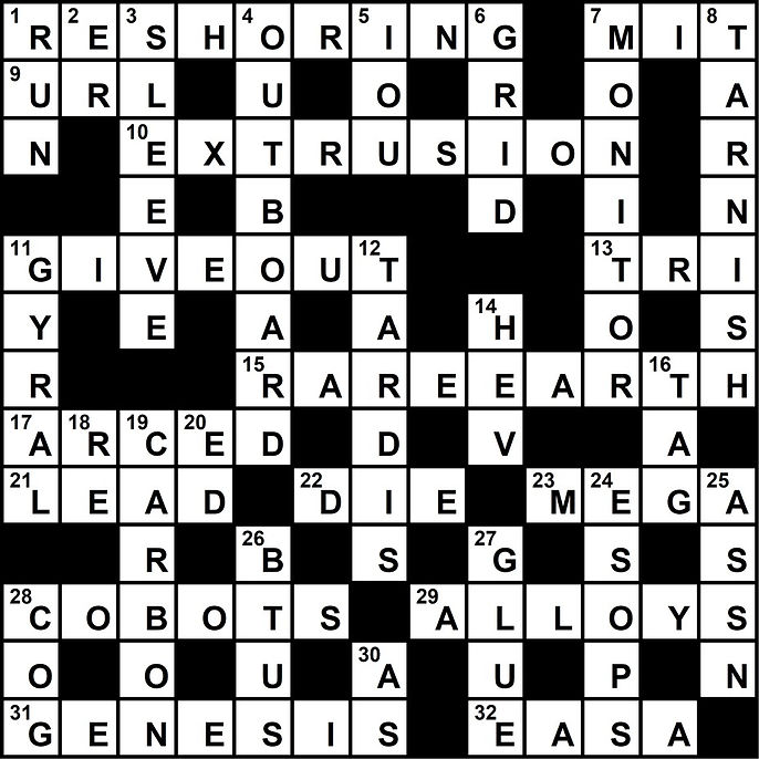 Crossword Solution March 2022