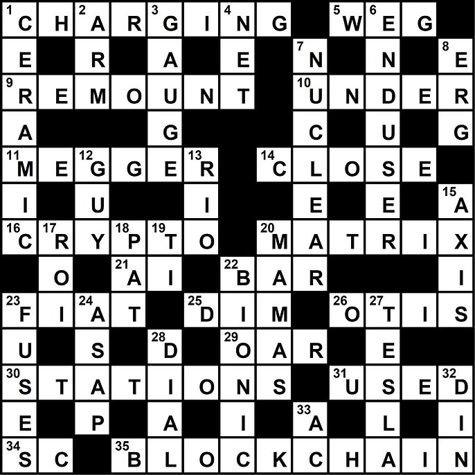 Crossword Solution November 2021