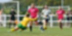 Striker Phoebe Mullen round the Celtic Keeper