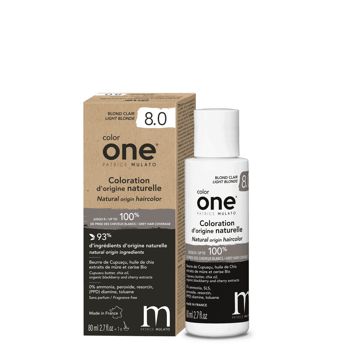 Coloration naturelle 8.0 blond clair