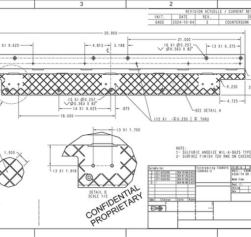 drawing of a part for Canadian customer
