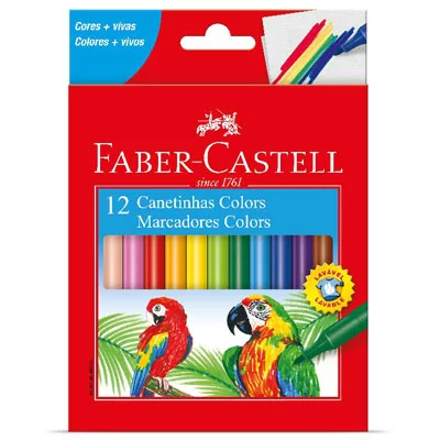 CANETINHA 12 CORES FABER CASTELL