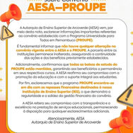 Aesa responde a estudantes e garante continuidade do convênio com o Proupe