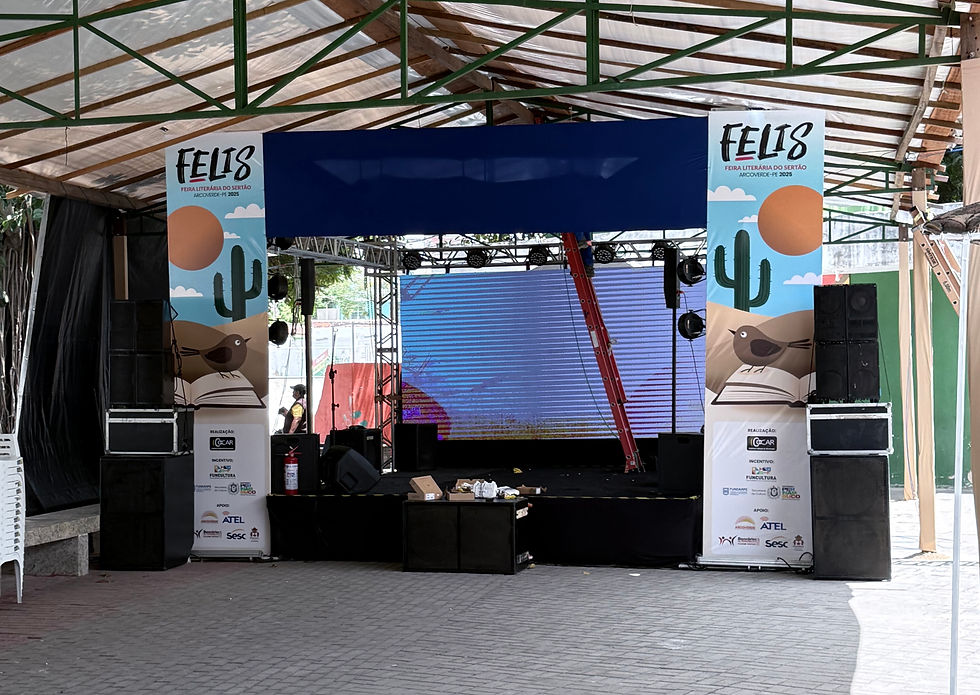 Palco aonde serão feitas apresentações e lançamentos na Felis 2025- Foto: Michael Andrade