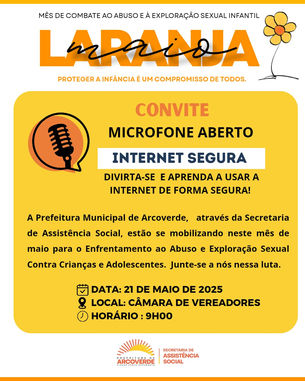 Assistência Social de Arcoverde realiza hoje (21) encontro para debater a Internet Segura dentro das ações do Maio Laranja