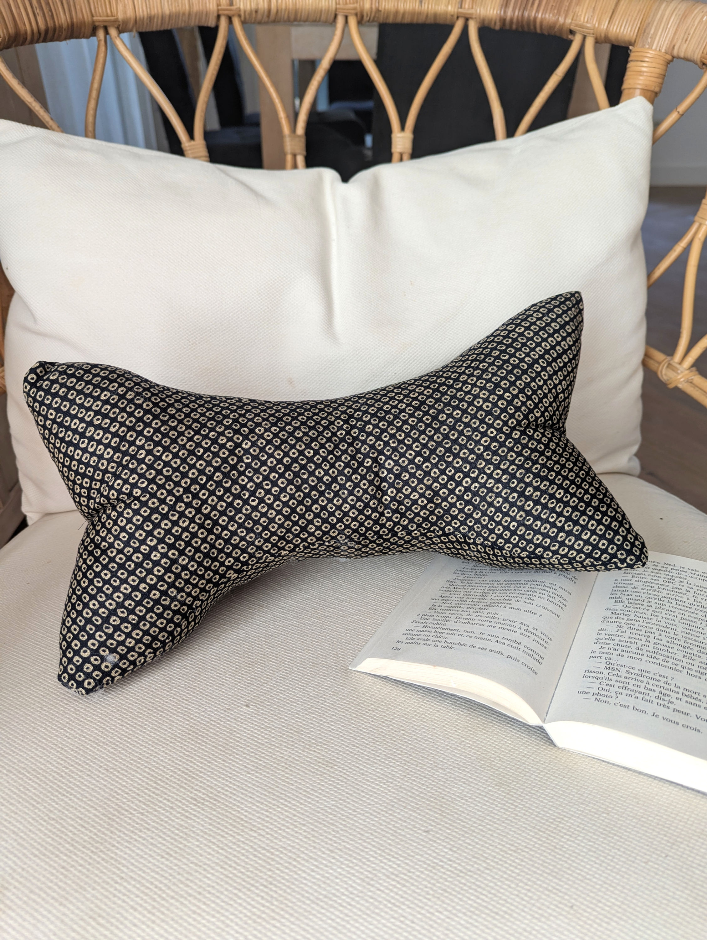 Coussin de lecture motifs japonais kanoko