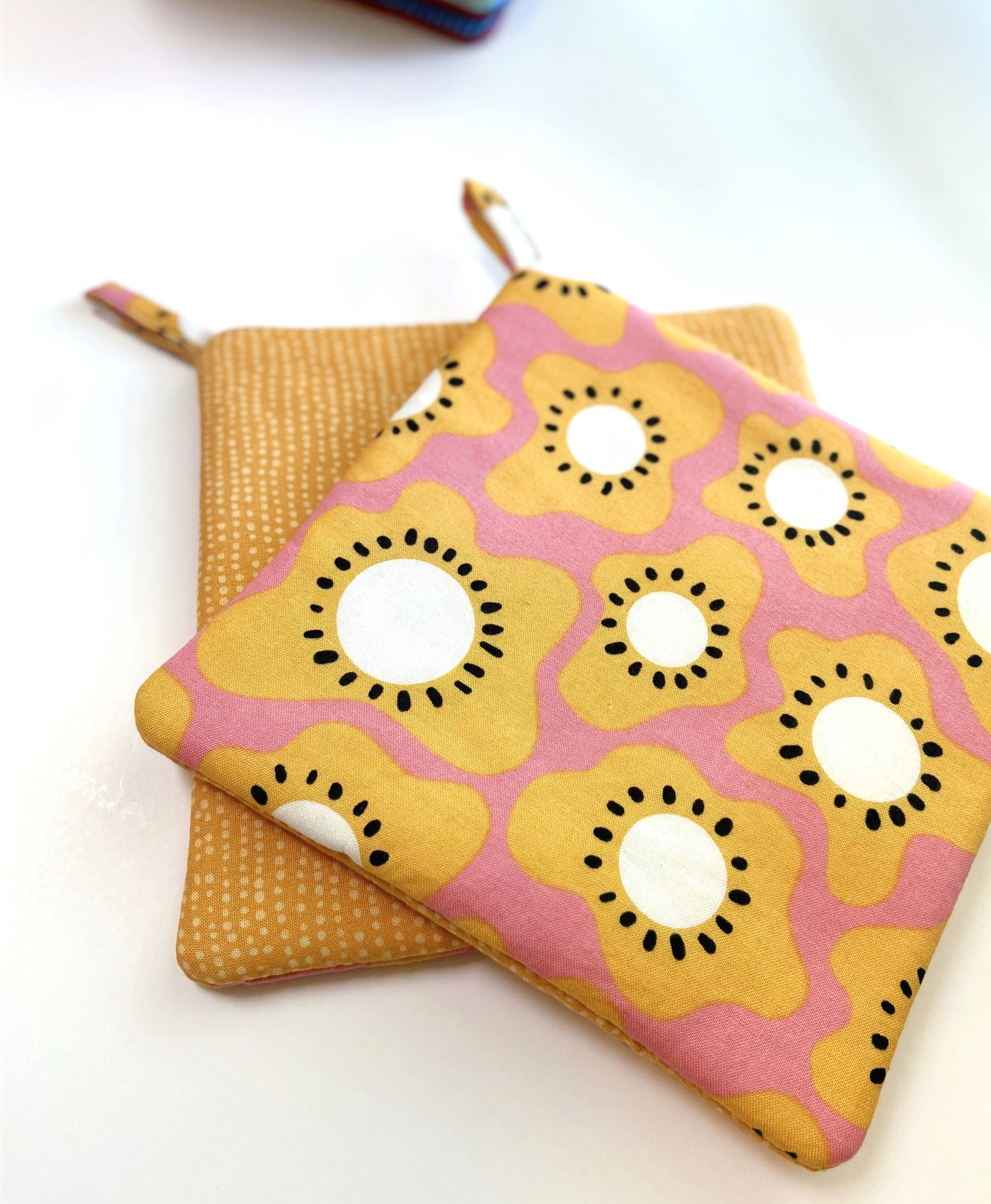 Abstract Potholders in Pink